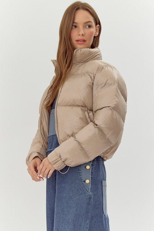 Taupe Puffer Jacket