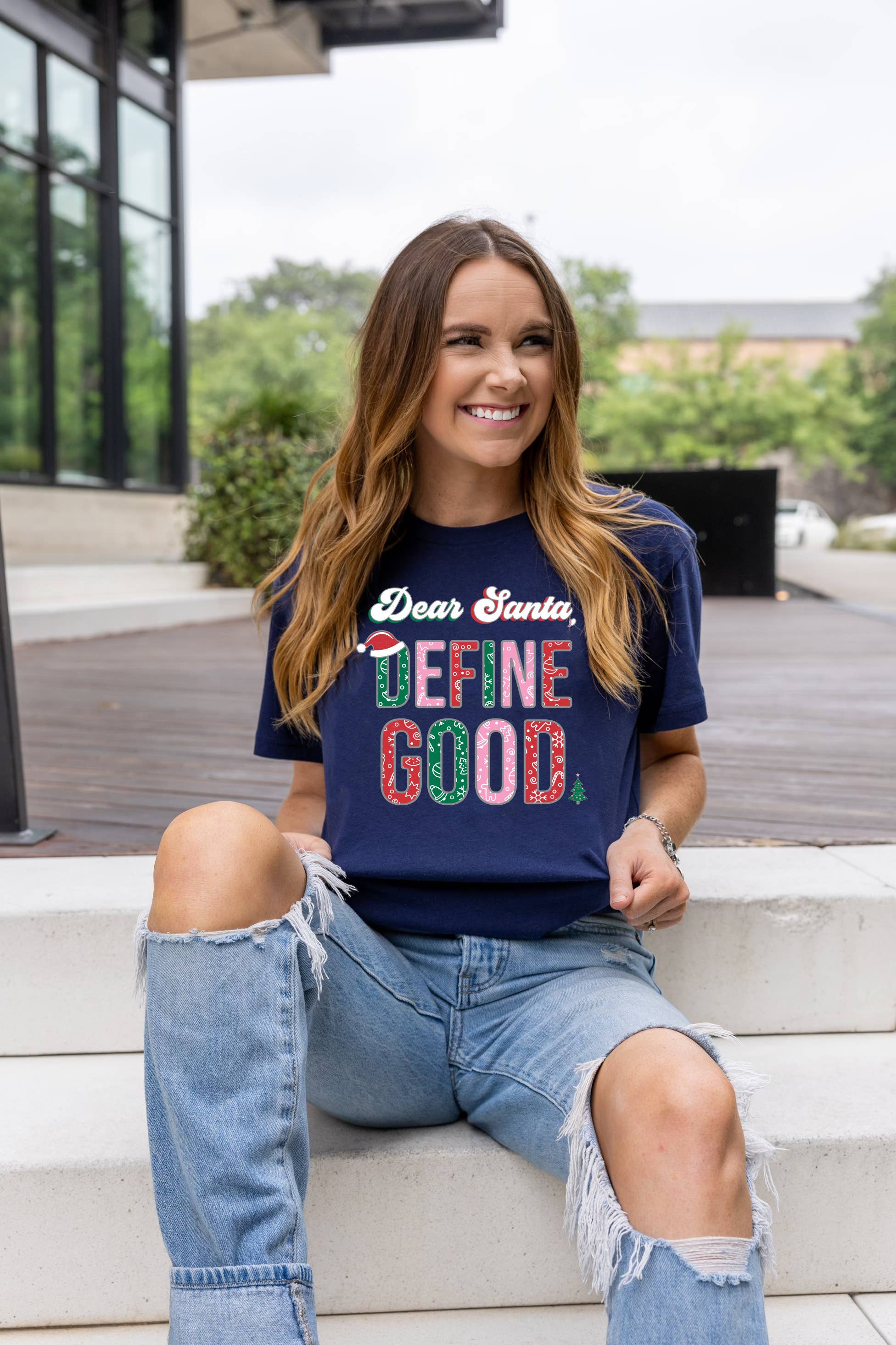 K&C Dear Santa Define Good - SS (Athletic Navy)