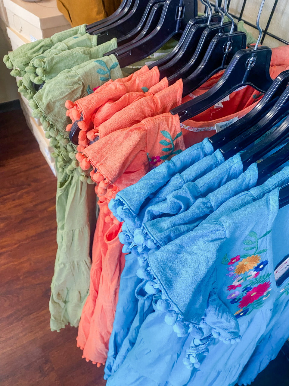 Embroidered Pom Pom Dress