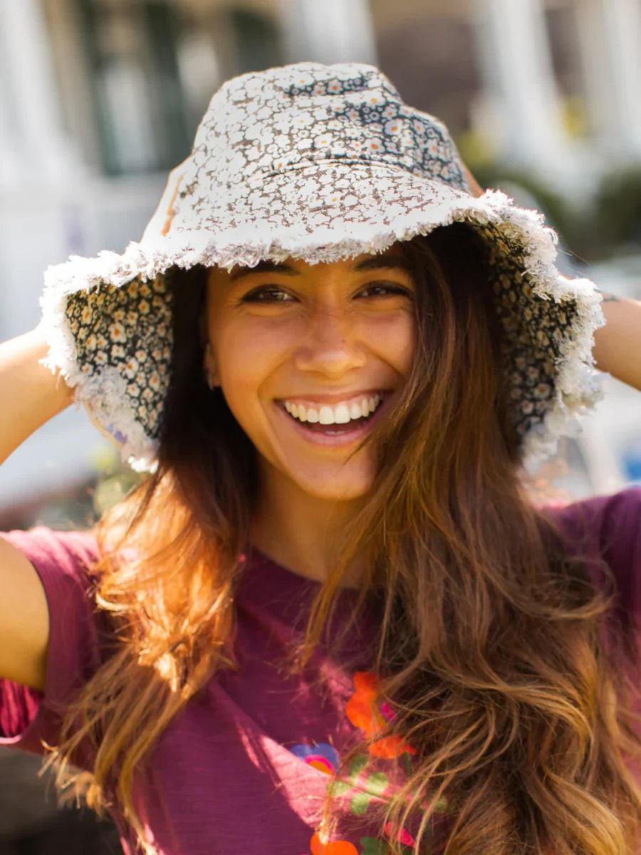 Black Floral Bucket Hat