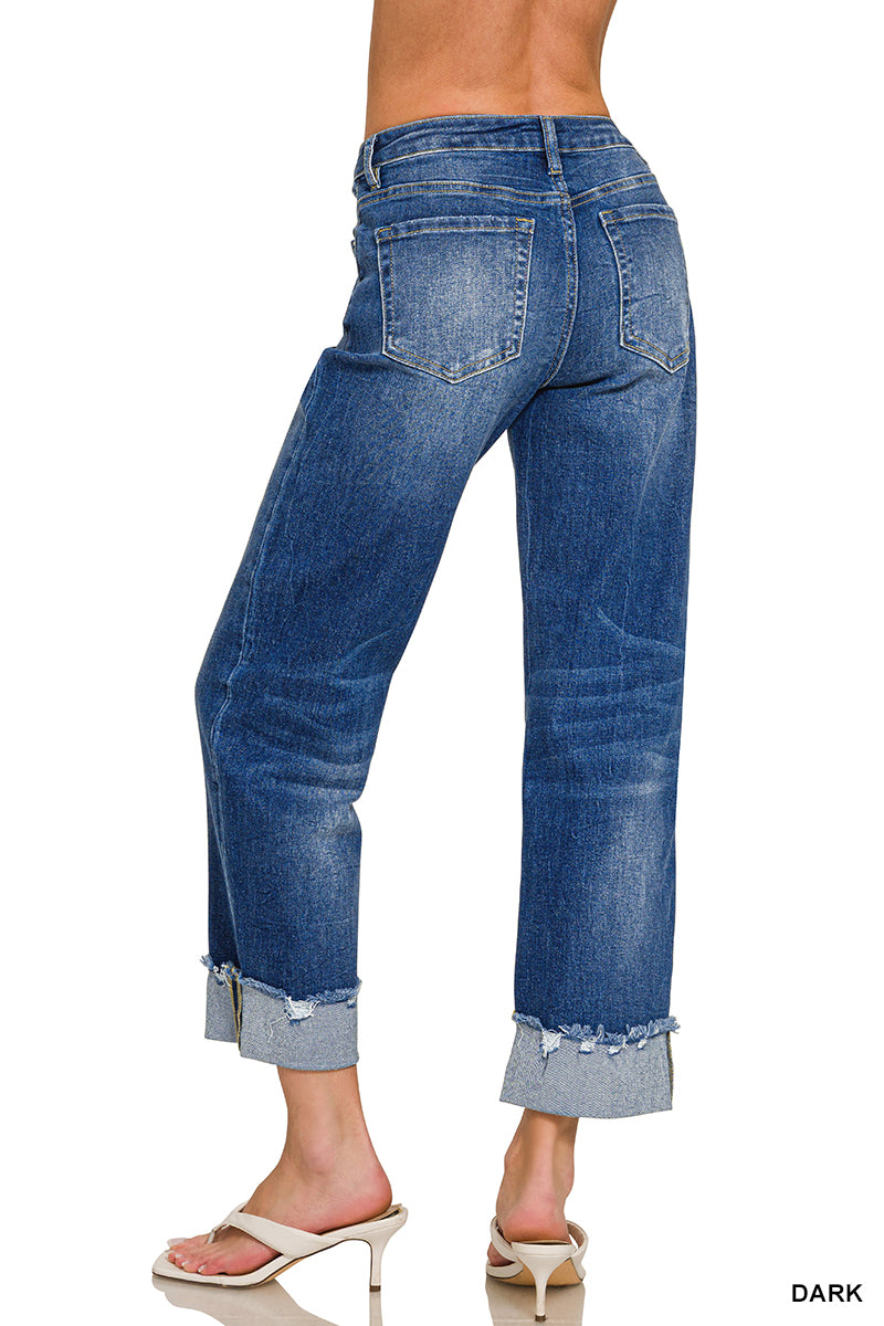 Free Spirit Cuff Jeans Zenana