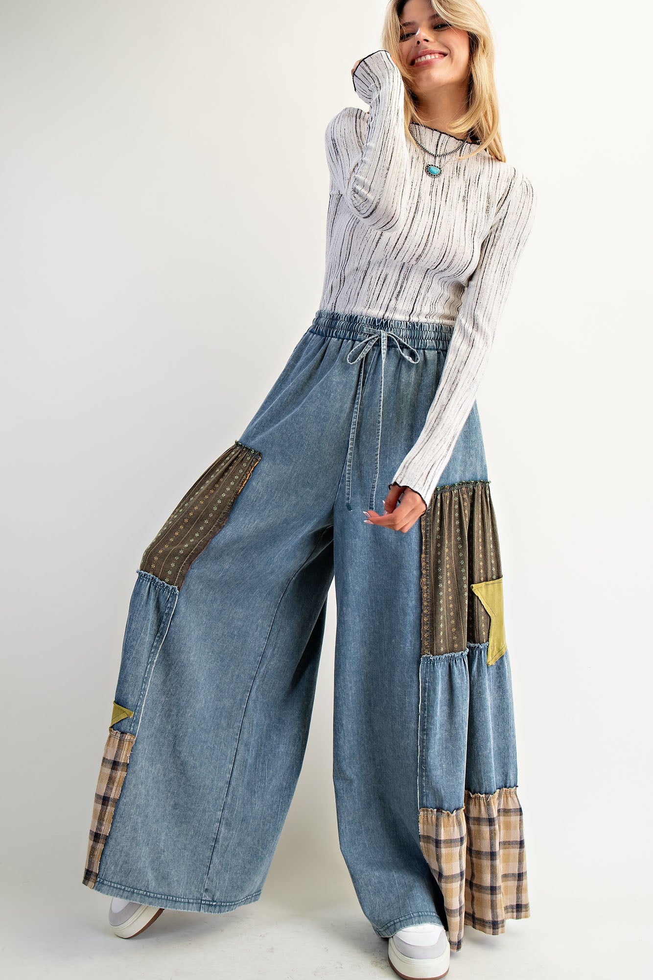 Patchwork Dreams Chambray Pants
