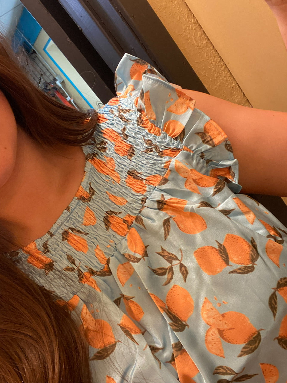 Satin Fruit Print Top