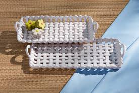 NESTED BASKET WEAVE TRAYS