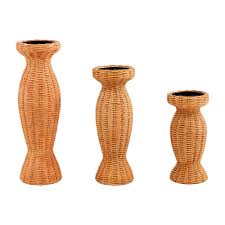 RESIN WOVEN CANDLESTICK