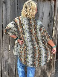 Multi Color Snakeskin Kimono