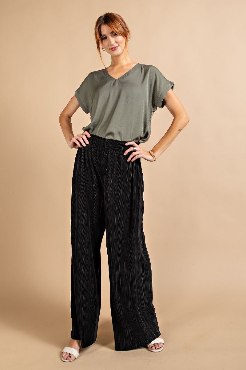 PLEATED SATIN PANTS