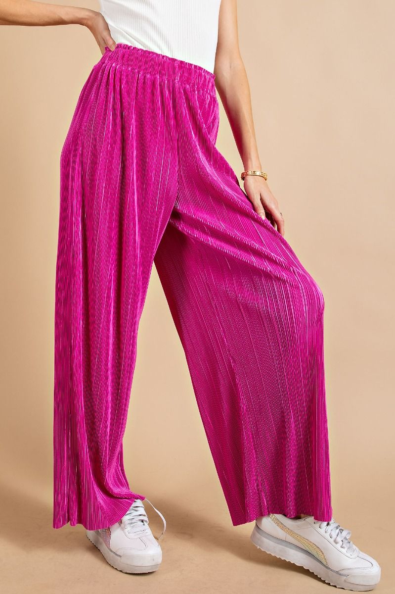 PLEATED SATIN PANTS