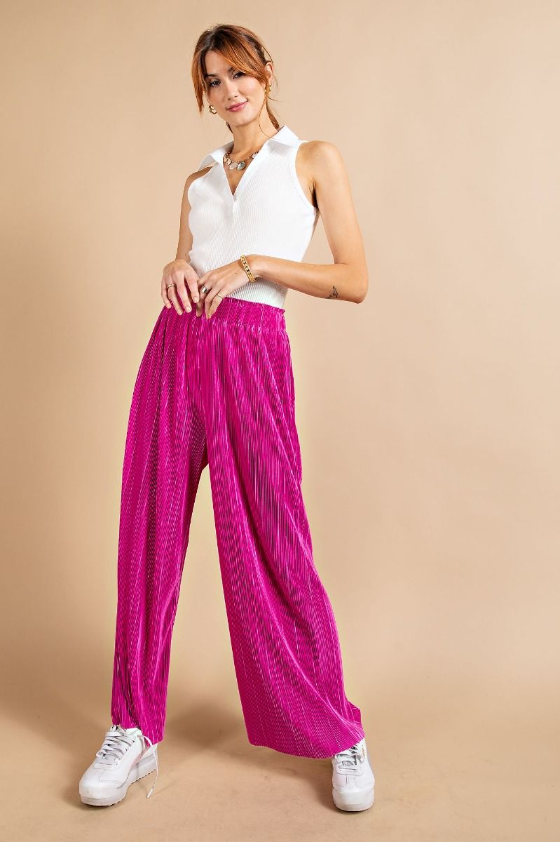 PLEATED SATIN PANTS