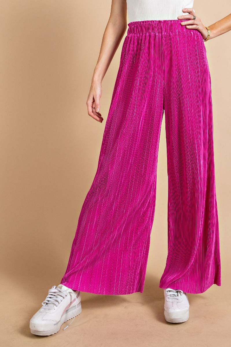 PLEATED SATIN PANTS