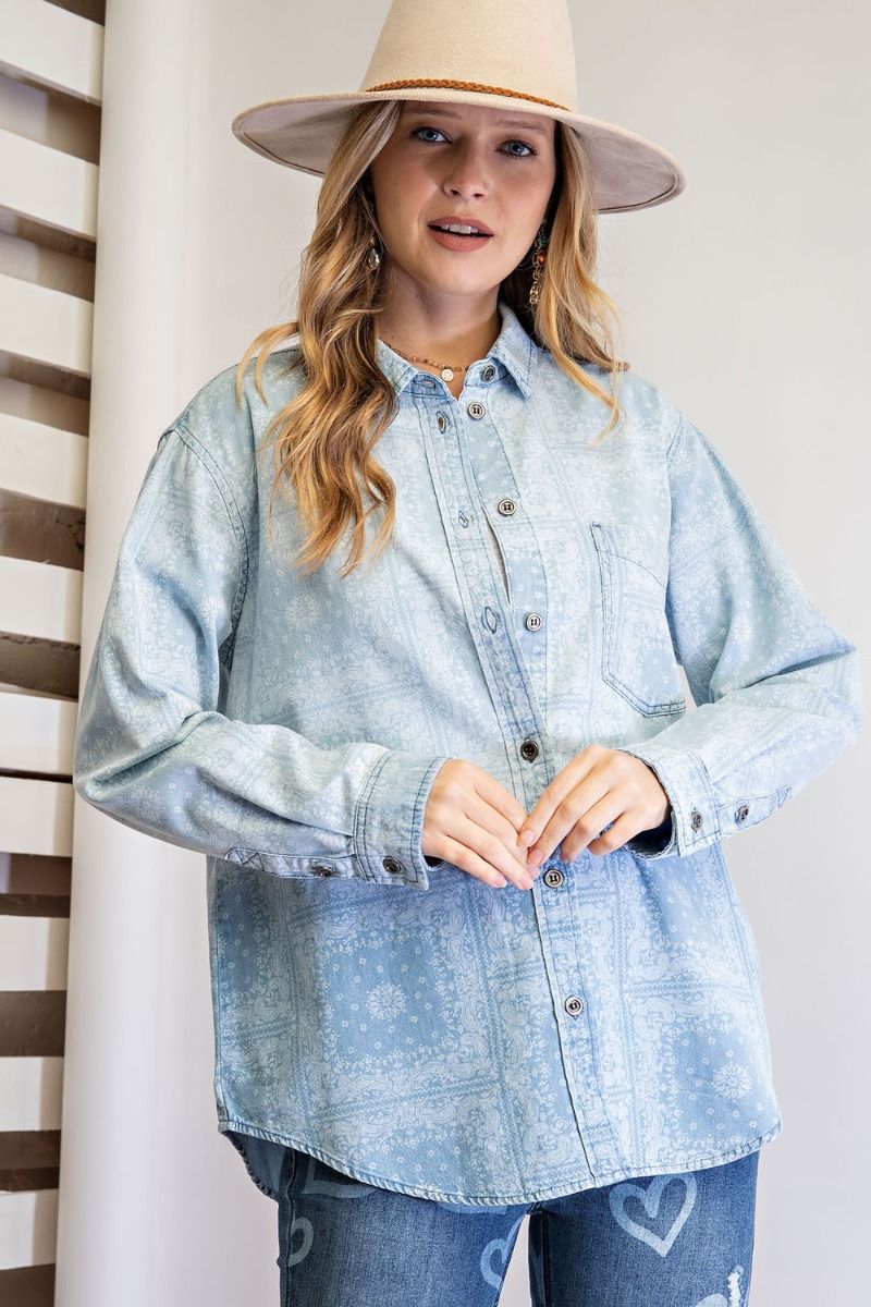 Paisley Printed Button Down