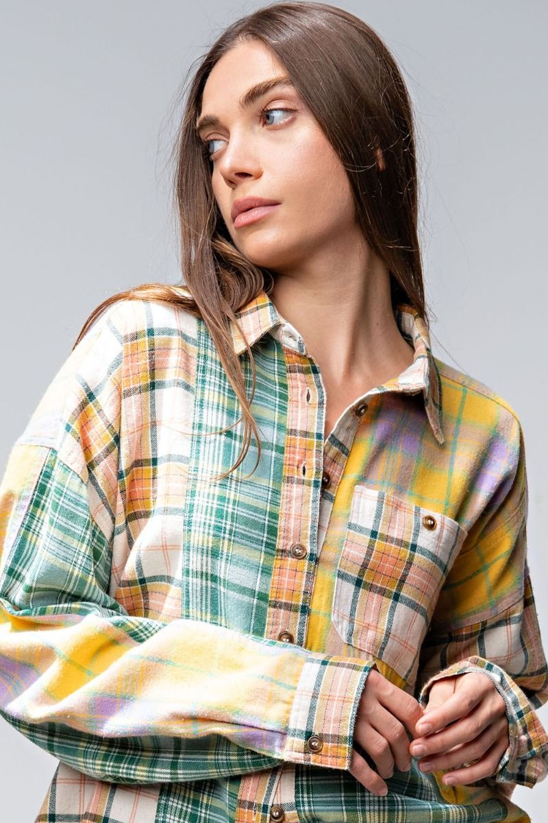 Plaid Mix N Match Button Down Shirt