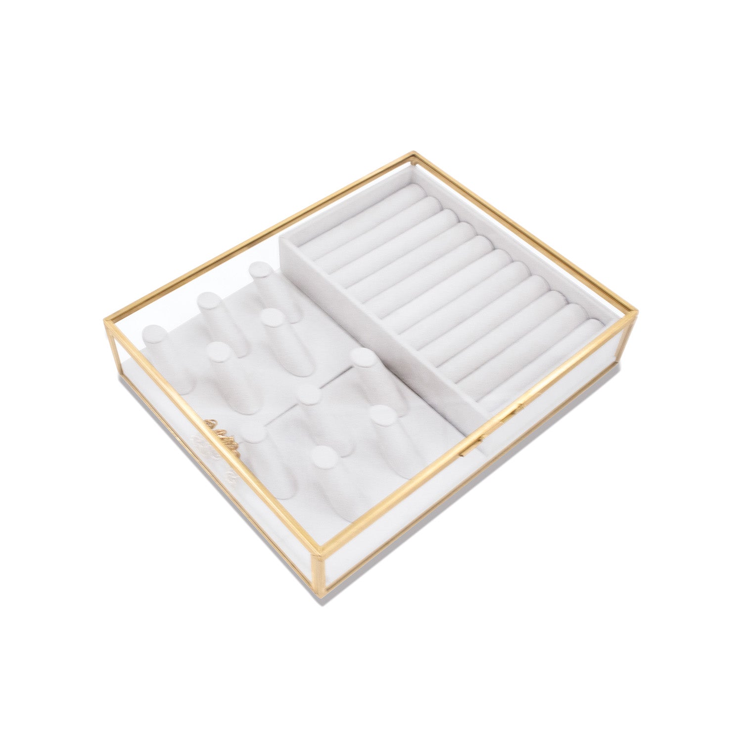 Glass Gold Metal Case 8x10x2 with Inserts