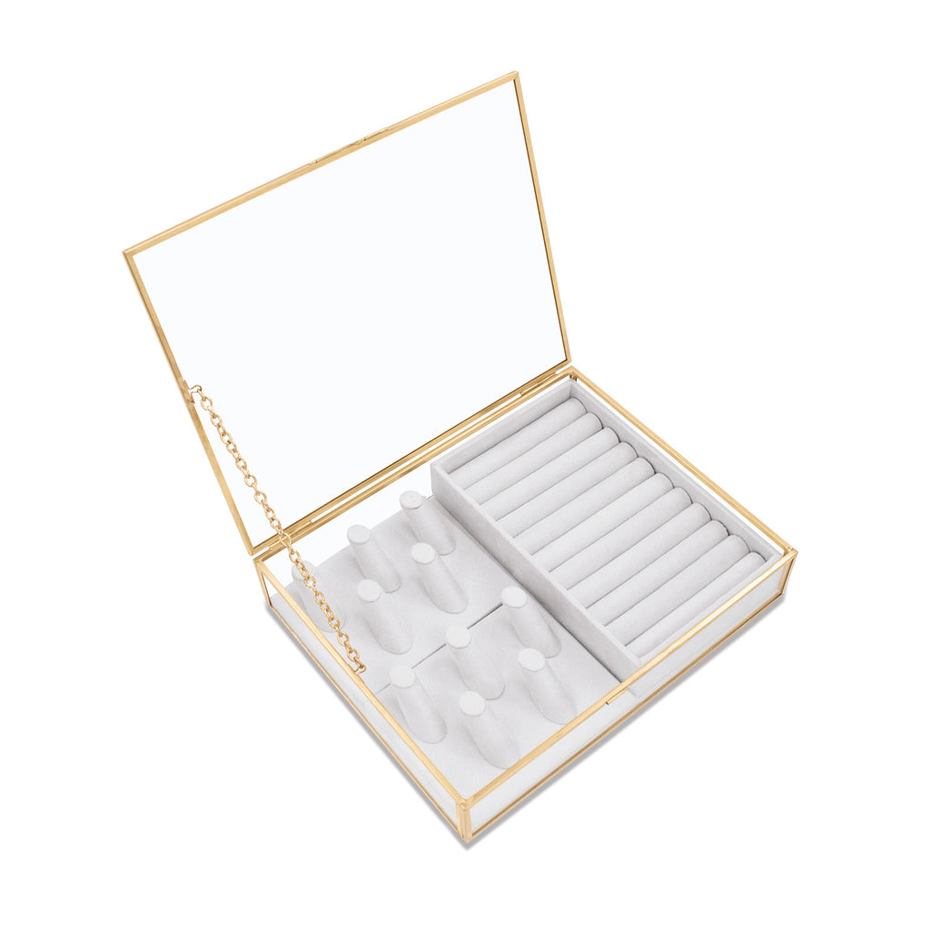 Glass Gold Metal Case 8x10x2 with Inserts