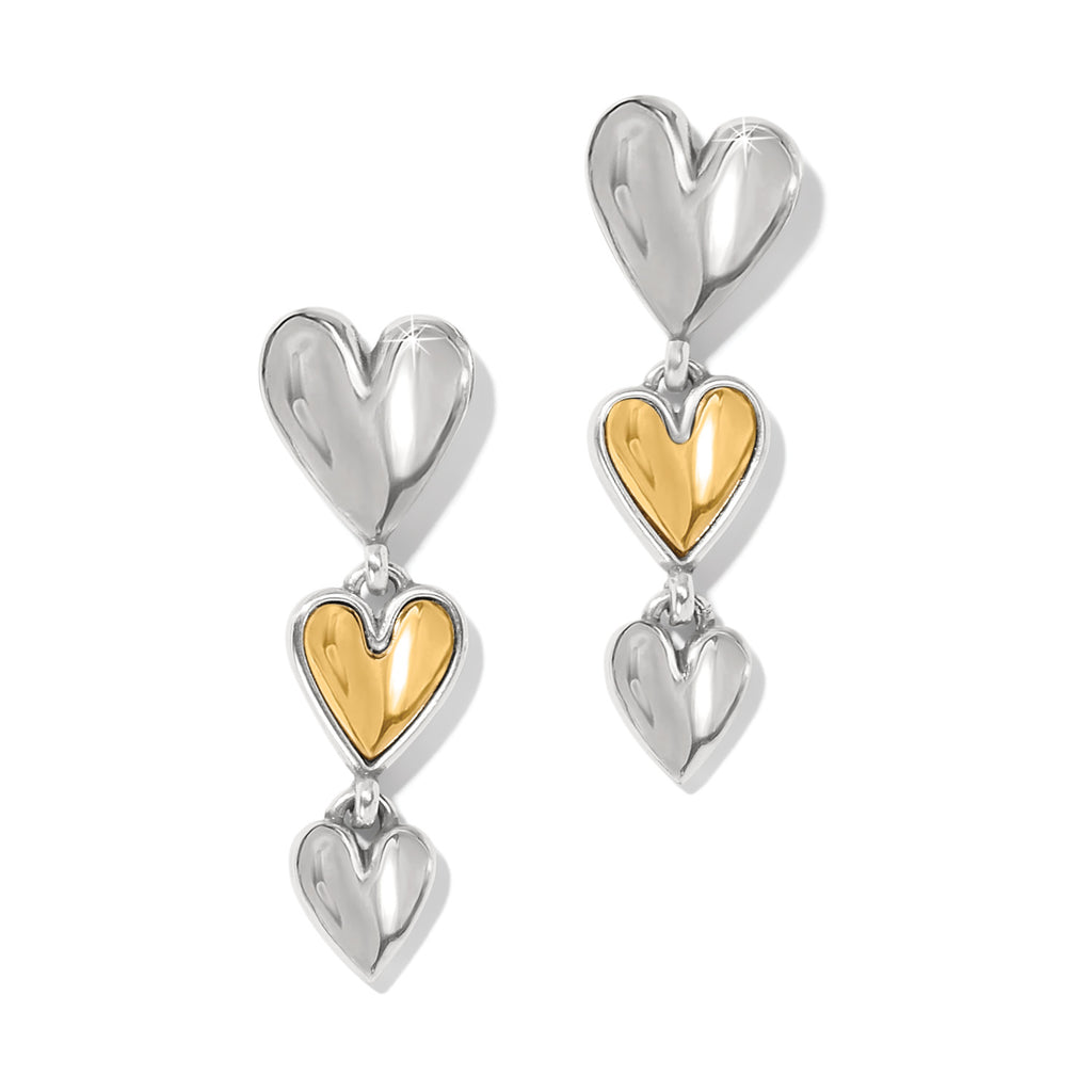 Cascade Heart Trio Post Drop Earrings