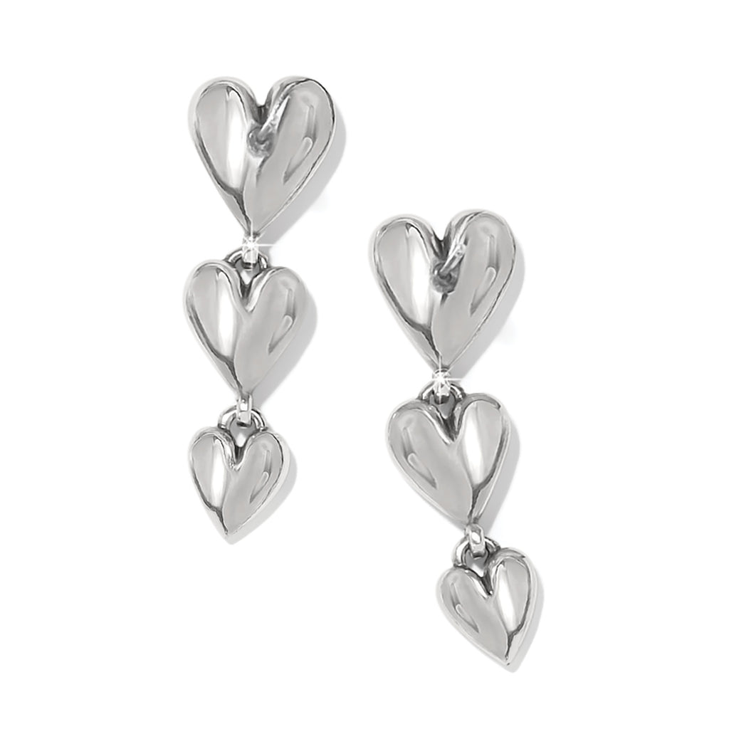 Cascade Heart Trio Post Drop Earrings