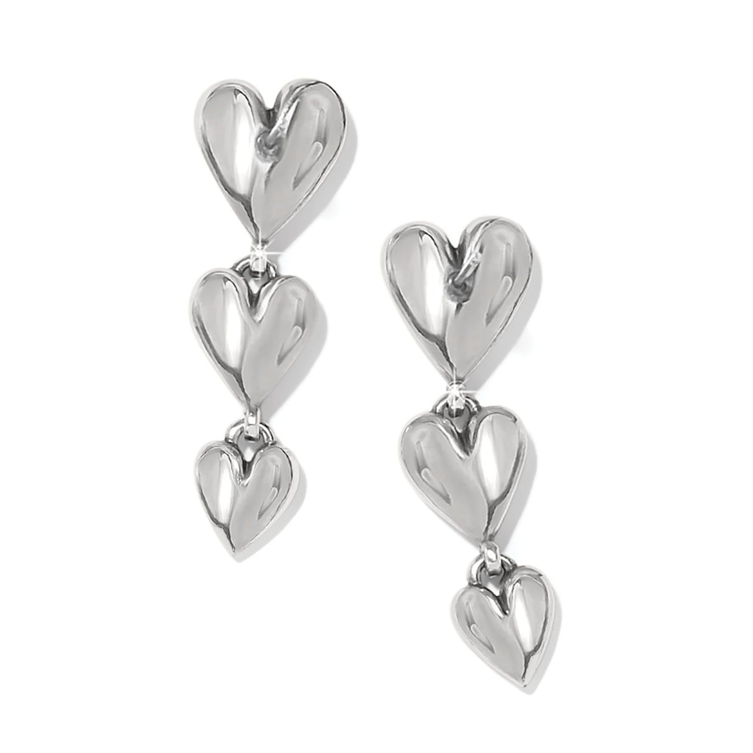 Cascade Heart Trio Post Drop Earrings