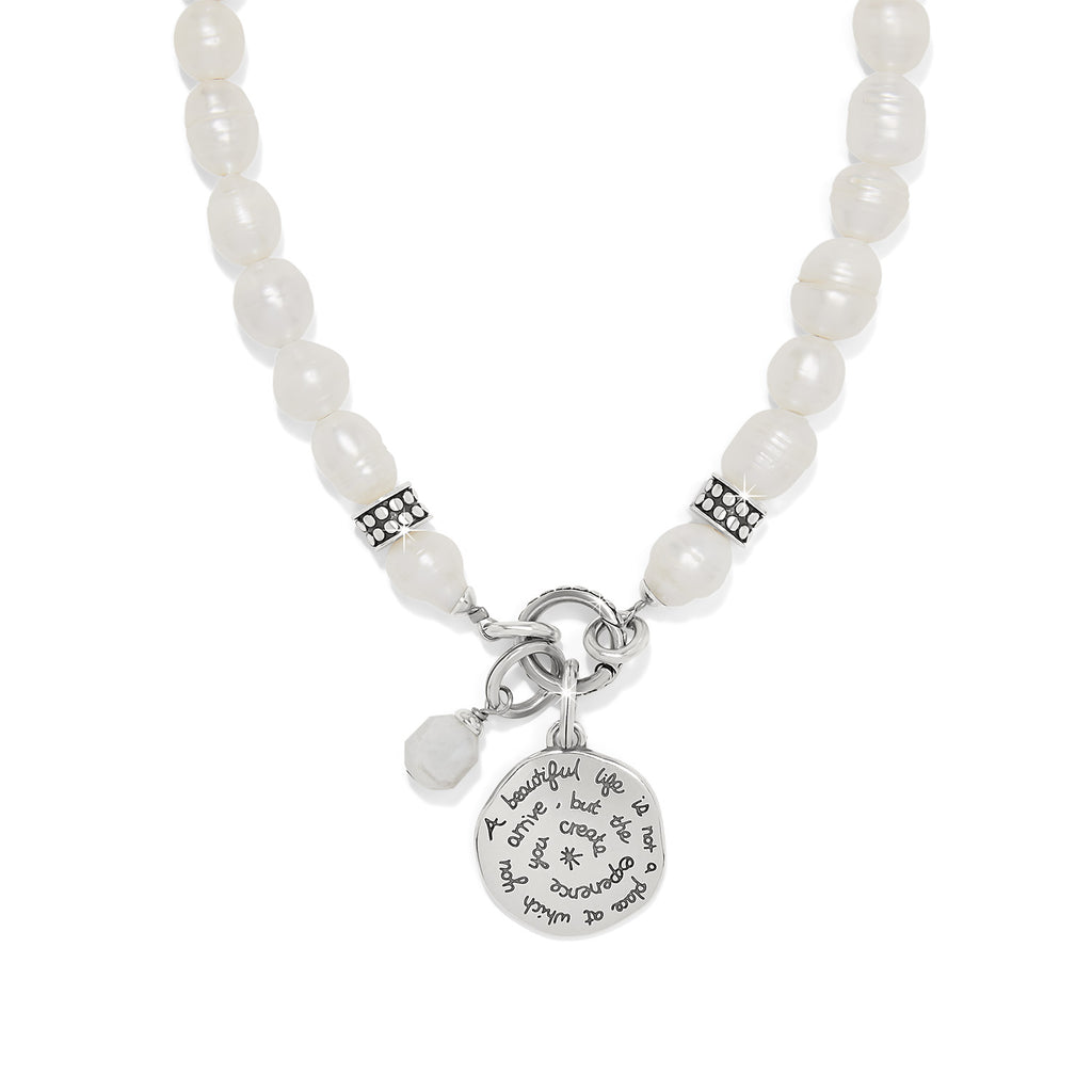 Token Charm Pearl Necklace