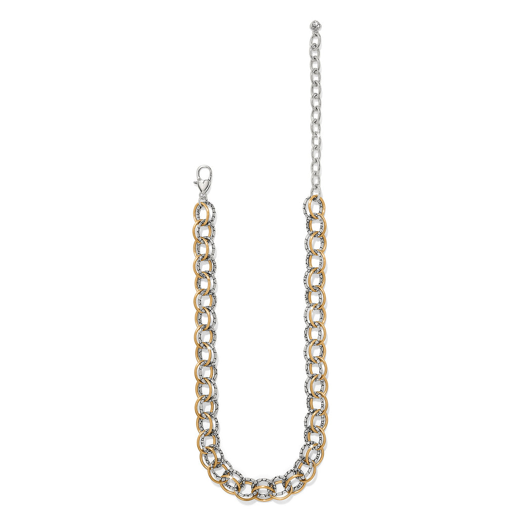 Pebble Link Two Tone Necklace