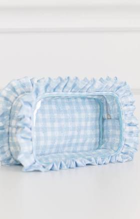Ruffled Nylon Medium Pouch