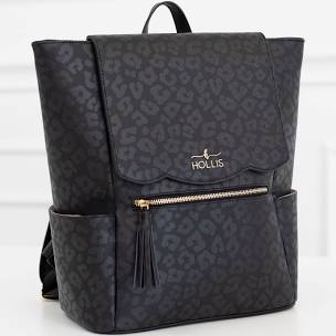 Black Leopard Frilly Backpack