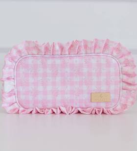 Ruffled Nylon Medium Pouch