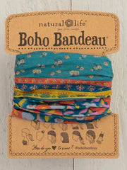 Turquoise Floral Border Boho Bandeau